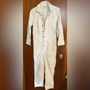 Madewell Ivory Colored Button-Up Jump Suit